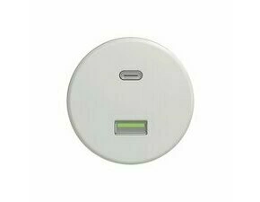 Zásuvka USB A+C GREENLUX KLIKLAP K/USB, keramická bílá