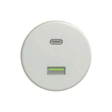 Zásuvka USB A+C GREENLUX KLIKLAP K/USB, keramická bílá