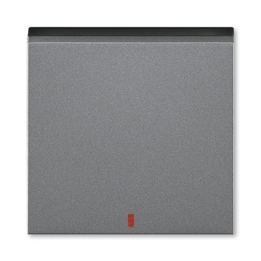 Kryt spínače ABB Levit 3559H-A00655 69, ocelová/kouř. černá, kolébkového s červeným průzorem