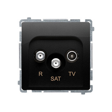 Zásuvka anténní SIMON BMZAR-SAT1.3/1.01/49, R+TV+SAT koncová, 1x vstup: 5 MHz–2, 4 GHz, černá matná