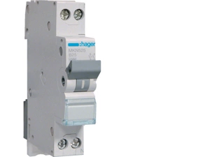 Jistič dvoupolový HAGER MKN525 1 + N pól. 25A, (1 mod.) char.B, 6 kA