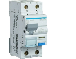 Chránič kombinovaný HAGER ADA940D chránič s nadproudovou ochranou B, 1+N, 6 kA, 0,03 A