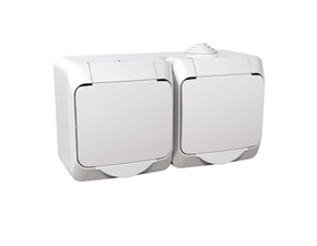 SCHN WDE000522 Cedar Plus IP44 - Zásuvka dvojnásobná 230V 16A 2P+PE, bílá