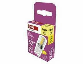 EMOS ZQ9D12 LED CLS JC 2,5W(32W) 350lm G9 WW