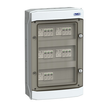 NG FVE 51 6651.01 Fotovoltaický rozvaděč ASABOX 5x svodič přepětí DC T1+T2, 5x pojistkový odpínač DC