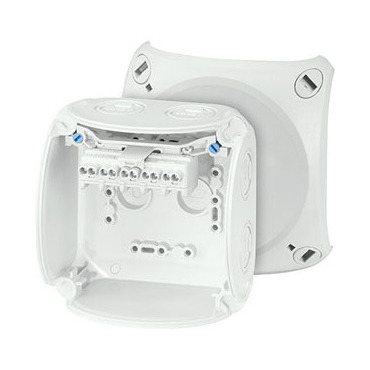 HEN KF 0402 G Krabicová rozvodka pro nechráněné venkovní instalace, šedá, s předlisy, s 5 pólovou sv