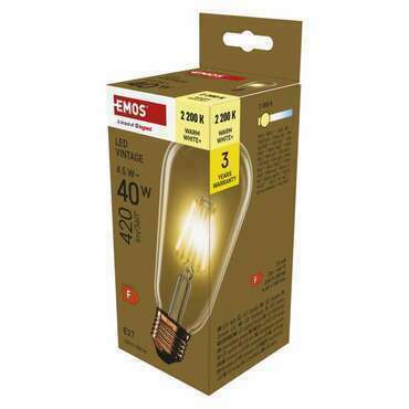 EMOS Z57032 LED VNT ST64 4,5W(40W) 420lm E27 WW+