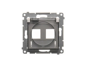 Kryt SIMON DKP2B.01/11A, telef. a datové zás. 2 nás., IP44, plochý, s popisným polem, bílá