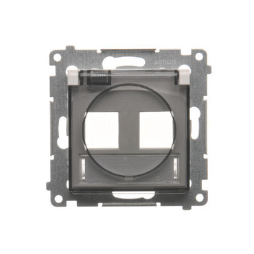 Kryt SIMON DKP2B.01/11A, telef. a datové zás. 2 nás., IP44, plochý, s popisným polem, bílá