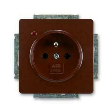 Zásuvka jednonásobná ABB Swing 5598G-A02349 H1, hnědá, s ochranou před přepětím