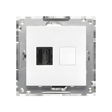 Zásuvka HDMI SIMON 55 TGHDMI.01/111, 1 násobná (přístroj s krytem), bílá matná