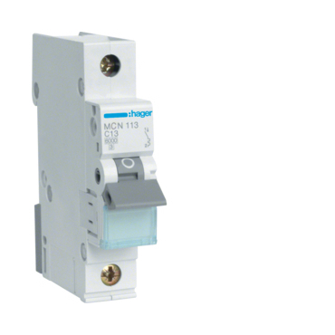 Jistič jednopólový HAGER MCN113 1 pól. 13A, char.C, 6 kA