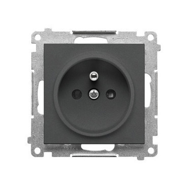 Zásuvka SIMON TGZ1CZ.01/116, 1 nás., cl., 16A/250V~, bezšr. sv., grafit mat