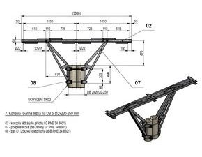 HRAZDÍRA KONZOLA ROVINNÁ T, DB 2X6-20 KN