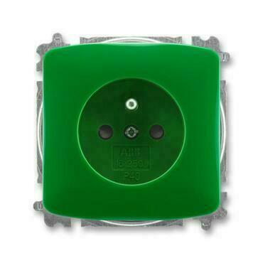 Zásuvka jednonásobná ABB Reflex SI 5519A-A02357 Z, zelená, s clonkami, s bezšroub. svorkami