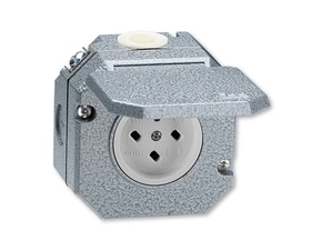 Zásuvka technická venkovní ABB Variant 5515N-C05756, šedá, Al, vzor L, IP55