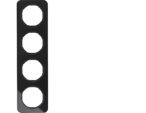 HAG 10142116 Rámeček 4-násobný, Berker R.1, sklo, černá