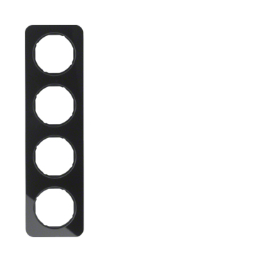 HAG 10142116 Rámeček 4-násobný, Berker R.1, sklo, černá