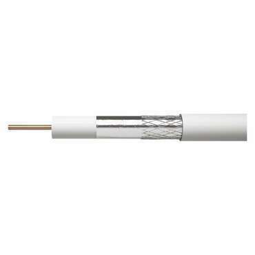 Kabel koaxiální EMOS CB50F, PVC, průměr vodiče 0,9mm, průměr pláště, 6,3mm, vnitřní, bílý, 250m