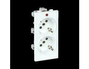 Zásuvka CIMA SIMON S1/9, 2 nás., Schuko se sign., 16A/250V~, šr. sv., bílá