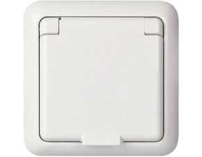 SCHN 225044 ELSO Fashion IP44 - zásuvka SCHUKO s víčkem IP44, 250V 16A, čistě bílá