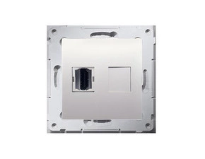 Zásuvka HDMI SIMON 54 DGHDMI.01/41, 1 násobná (přístroj s krytem), krémová