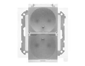 Zásuvka SIMON TGZ2BMCZ.01/111A, 1 násobná, IP44, s těsněním, průhledné víčko, bílá matná