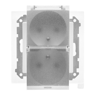 Zásuvka SIMON TGZ2BMCZ.01/111A, 1 násobná, IP44, s těsněním, průhledné víčko, bílá matná