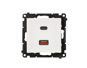 Nabíječka USB SIMON 55 TEC2CAQ.01/111, 2 násobná, 1x USB typ C+1x USB typ A, 30 W, bílá matná