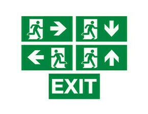 Piktogram MC LED pro svítidlo Shield: vpravo, vlevo, dolů, nahoru a EXIT