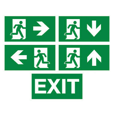 Piktogram MC LED pro svítidlo Shield: vpravo, vlevo, dolů, nahoru a EXIT