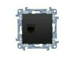 SIMON CT12.01/49 Zásuvka telefonní 1 násobná, RJ12 (přístroj s krytem), černá matná