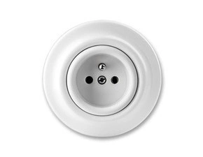 Zásuvka jednonásobná ABB Decento 6619K-C06347, bílá-porcelán, (typ 6619)