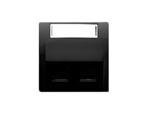 Kryt telekom. zás. SIMON BASIC BMGPS2P.02/49, PANDUIT 2 nás., zkosený, s popisným polem, černá mat