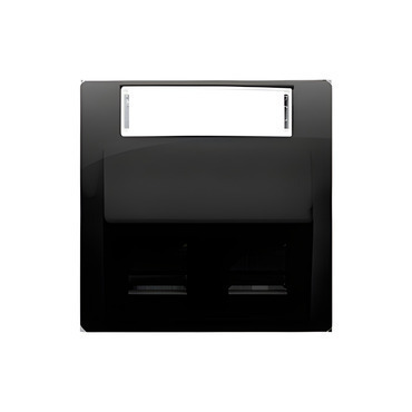Kryt telekom. zás. SIMON BASIC BMGPS2P.02/49, PANDUIT 2 nás., zkosený, s popisným polem, černá mat