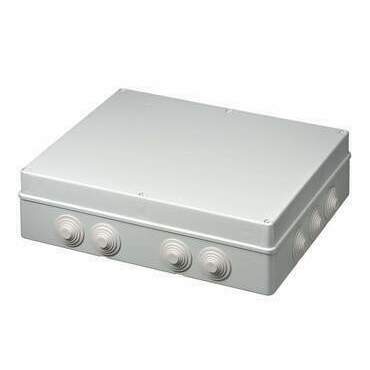 MALPRO S-BOX 806MA Krabice S-BOX 806, 460 x 380 x 120 mm, 14 průchodek, IP55 šedá, plastové šrouby,