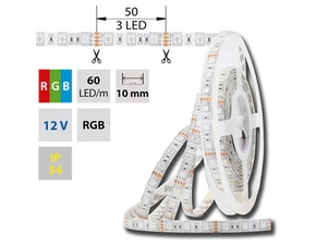LED pásek MC LED SMD5050 RGB, 60LED/m, IP54, DC 12V, 10mm, 5m