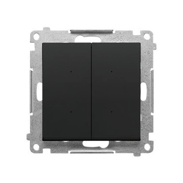 Ovladač osvětlení SIMON TEW2W.01/149, tlačítkový, 2 násobný, Switch D, Wi-Fi, černá matná