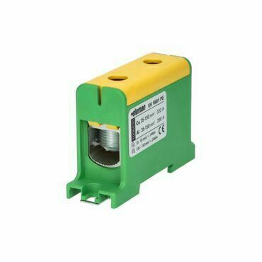 EL 1006630 Svorka univerzální UK 150/1 PE, 320A, 1pól., AL/CU, krytá, zel.-žl., na DIN/panel (bal.18