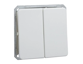 SCHN 211664 ELSO - dvojitý střídavý přepínač s klapkou řazení 6+6, čistě bílá