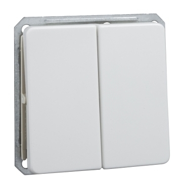 SCHN 211664 ELSO - dvojitý střídavý přepínač s klapkou řazení 6+6, čistě bílá