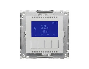 Termostat digitální SIMON 55 TETD1A.01/143, programovatelný, s displejem, hliníková matná