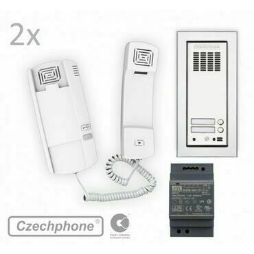 Přístupový systém CZECHPHONE 4004020002, DUO, 2 účastníci, GEN, 2 tlačítka, 12V