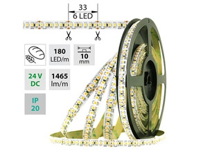 LED pásek MC LED SMD3528B, 180LED/m, 14,4W/m, 1241lm/m, IP20, DC 24V, 10mm, 5m, potraviny-pečivo
