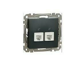 SCHN SDD114492 Sedna D/E - Telefonní zásuvka 2xRJ11, Antracit