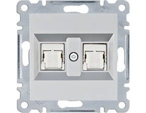 HAG WL2182 Zásuvka datová 2x RJ cat.6 FTP, stříbrná mat