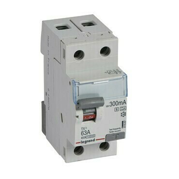 Chránič dvoupolový LEGRAND 411587 TX3 CHRÁN. 2P 63A 300MA A-S