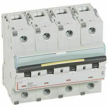 Jistič čtyřpolový LEGRAND 409089 DX3 4P B80 10000A/16KA
