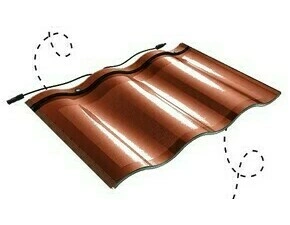 Střešní taška fotovoltaická Chilun, 32Wp, tři vlny, cihlová