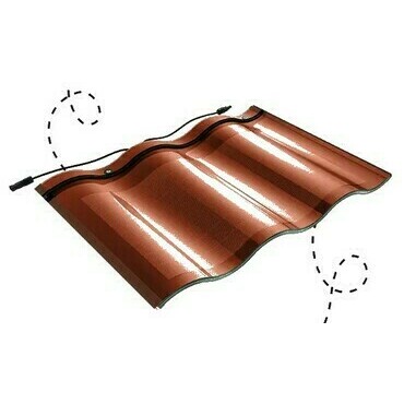 Střešní taška fotovoltaická Chilun, 32Wp, tři vlny, cihlová